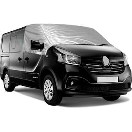 Housse De Pare-Brise Avant Compatible Renault Trafic 2014-2019,Pare-Soleil De Fenêtre Compatible Opel Vivaro 2014-2018,Compatible Flat Talento 2016-2020,100% Occultant Argent