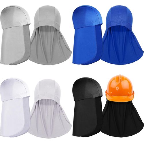 4 Pièces Chapeau Doublure Difficile Avec Rabat De Cou Casquettes De Crâne De Refroidissement Casquette Anti-Transpiration Doublure Avec Pare-Soleil De Queue Chapeau De Protection Du Cou