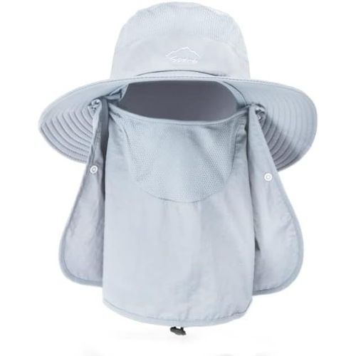 Chapeau De Soleil À Large Bord En Maille Avec Rabat Amovible Pour Le Cou Et Le Visage Protection Uv Upf 50 Unisexe Chapeau D'extérieur Pour Cyclisme, Pêche, Randonnée, Bateau, Jardinage