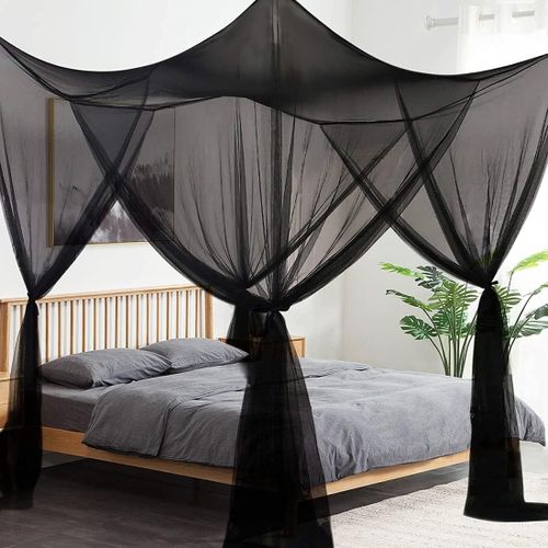 Moustiquaire Pour Lit De Lit, 4 Rideaux D'angle Pour Lit À Baldaquin, Grande Moustiquaire Pour Chambre À Coucher, Décoration De Princesse Pour Filles Et Adultes, Convient Pour Taille Pleine/King