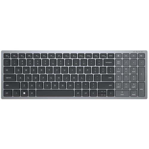 Dell KB740 - Clavier - compact, multi-dispositif - sans fil - 2.4 GHz, Bluetooth 5.0 - QWERTZ - Tchèque/Slovaque - gris titan - avec 3 years NBD Advance Exchange