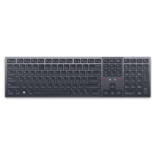 Dell Premier KB900 - Clavier - collaboration - rétroéclairé - sans fil - 2.4 GHz, Bluetooth 5.1 - QWERTY - Italien - graphite - avec 3 years NBD Advance Exchange