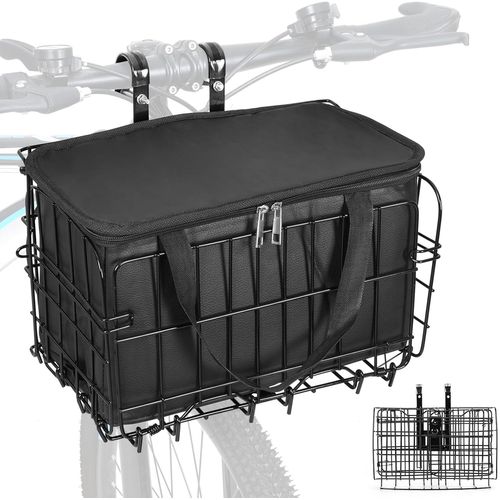 Cadre De Vélo De Montagne Pliable De Grande Capacité - Panier De Rangement Suspendu - Capacité De Maximale De 40 Kg - Avec Poche Intérieure En Polyuréthane Avec Tuyau Pour