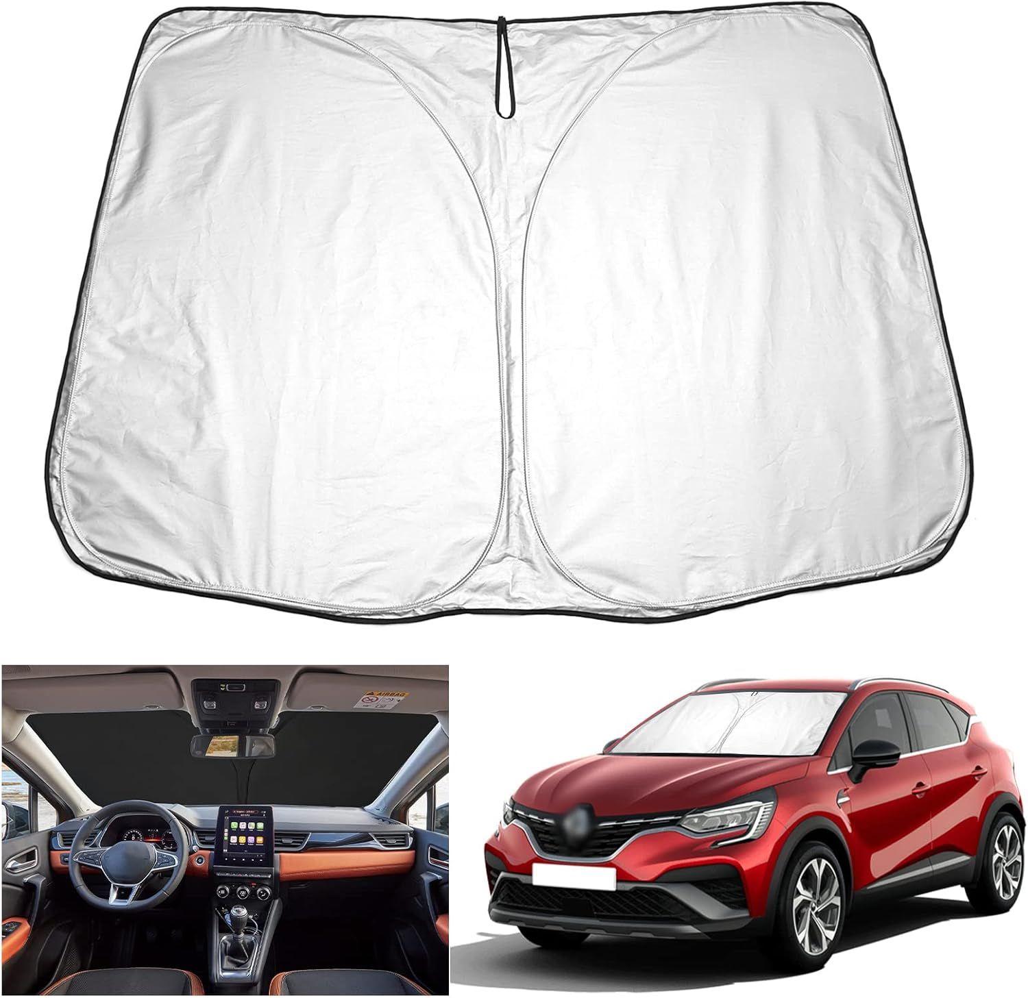 Parasol De Voiture Compatible Avec Renaul-T Captur 1/ Captu*R 2 2020-2023, Pare-Soleil De Voiture Pliable Captu*R 2 Pare-Brise, Protection Contre La Poussière Uv