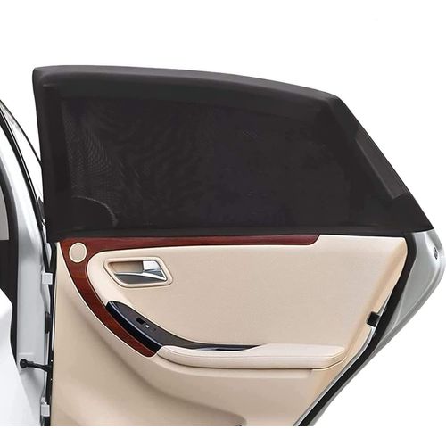Lot De 2 Parasols De Voiture Universels Pour Enfants - Filet Extensible Et Respirant - Protection Solaire - Protection Uv - Protection Pour Bébés, Enfants, Animaux Domestiques (110 X 50 Cm, Noir)