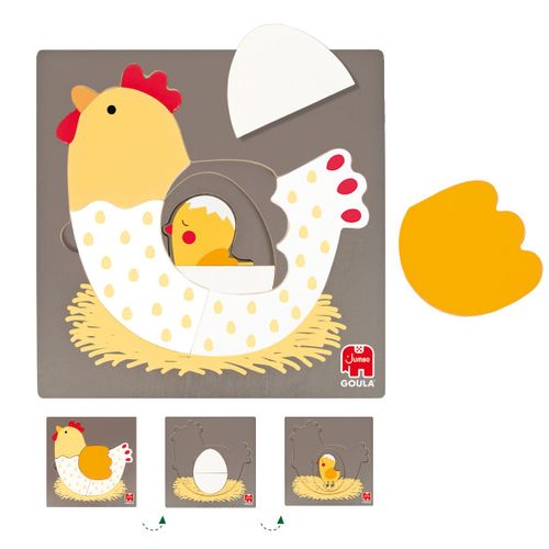 Goula Puzzle 3 Niveaux Poule