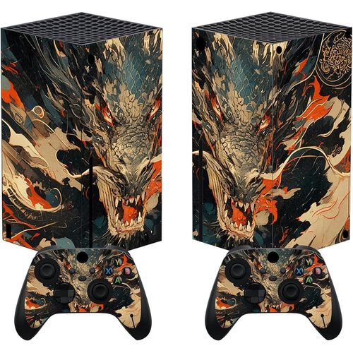 Shiba-Stickers Manette Pour Xbox Series X,Autocollant Protection Pour Xbox Series X Console Accessoires Skin Habillages-Dragon Fur[62]
