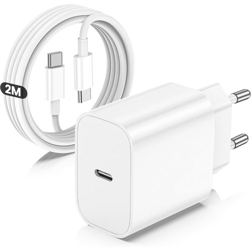 Shiba-Chargeur Base Iphone 15 Avec Câble De Fast Charge,20w Chargeur Bloc Rapide Usb C Avec Cable 2m Usb C To C Pour Apple Iphone [3