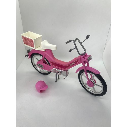 Vélomoteur Barbie Vintage 1983 Mattel Casque Rose Blanc Mobylette Mobylette Silex Motocyclette 4856 Mob