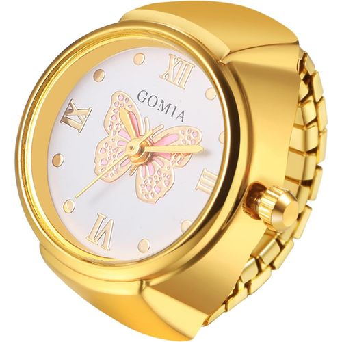 Shiba-Bague Montre Femme Extensible Acier Inoxydable Fantaisie,Montre Bague Doigt Homme Femme Analogique Quartz Elastique- Etanche[6