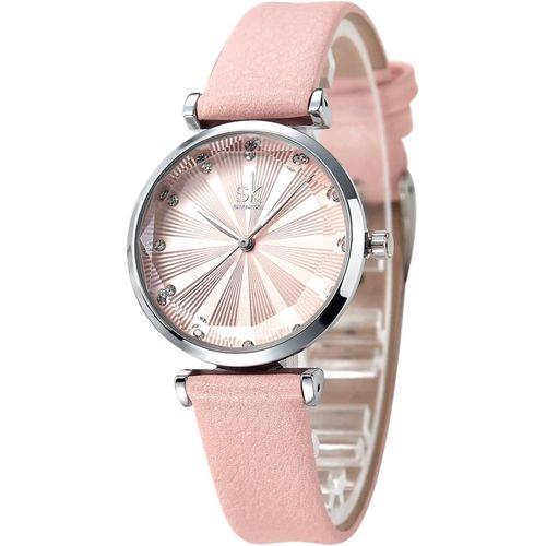 Shiba-Shengke Montre-Bracelet Tendance En Maille D¿Acier Étanche, Style Minimaliste, Pour Femmes[724]