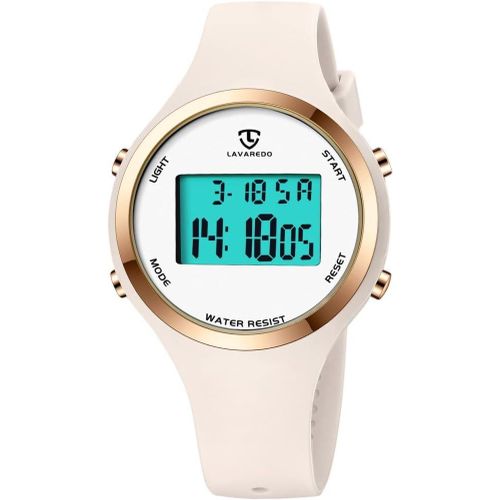 Shiba-Aswan Watch Montre Digitale Femme Avec Chronomètre, Eclairage, Alarme, Calendrier-Montres Sport Avec Bracelet En Silicone[352]