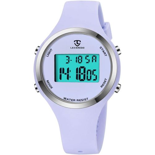 Shiba-Aswan Watch Montre Digitale Femme Avec Chronomètre, Eclairage, Alarme, Calendrier-Montres Sport Avec Bracelet En Silicone[353]