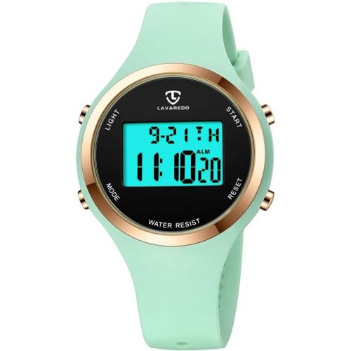Shiba-Aswan Watch Montre Digitale Femme Avec Chronomètre, Eclairage, Alarme, Calendrier-Montres Sport Avec Bracelet En Silicone[363]