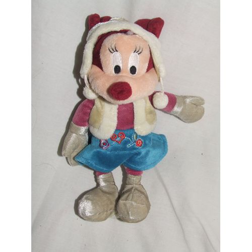 Minnie Babouchka Disneyland Souris Mauve Bleu Chapka 23 Cm