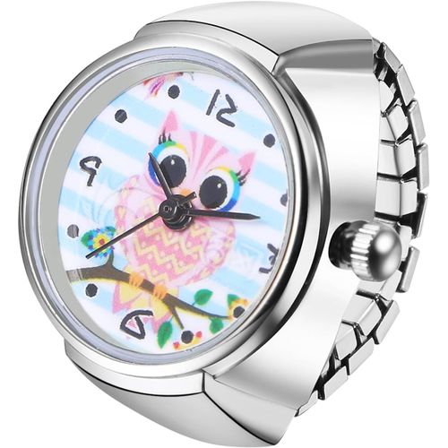 Shiba-Bague Montre Extensible Fantaisie, Montre Bague Doigt Homme Femme Acier Inoxydable Elastique - Analogique Quartz - Etanche 1[6
