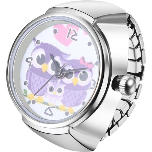Shiba-Bague Montre Extensible Fantaisie, Montre Bague Doigt Homme Femme Acier Inoxydable Elastique - Analogique Quartz - Etanche 1[6