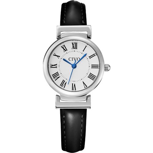 Shiba-Montre Femme Acier Inoxydable/Cuir Montres Analogique Quartz Etanche Montre Petit Classique[103]