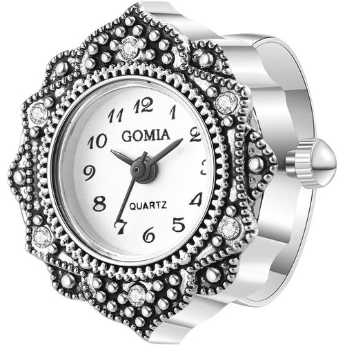 Shiba-Montre À Bague Étanche Femme - Montre À Anneau Boîtier En Diamant Sculpté Cadran À Échelle Numérique Anneau Réglable[1169]