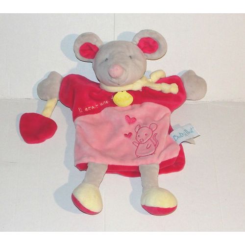 Doudou Souris Marionnette Avec Coeur Il Etait Une Fois Baby Nat' 28cm