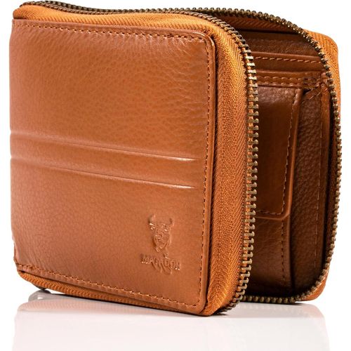 GOTHICANA BY EMPPortefeuille Homme Et Femme En Cuir Véritable Avec Fermeture Éclair - Blocage Rfid/Nfc - 9 Porte Carte Crédit - Portefeuille Zippé Homme En Cuir - Porte Monnaie Femme Homme Avec Boîte