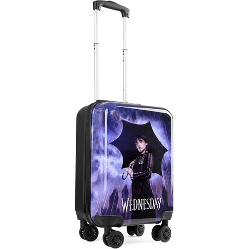 GOUTS ET COULEURSValise Mercredi Addams, Valise Cabine Enfant Fille 49X33X22 Cm Carry On Luggage, Valise Rigide 4 Roulettes