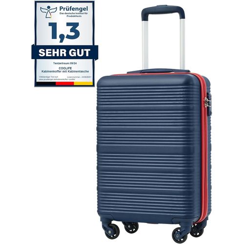 GOUTS ET COULEURSValise Cabine 55 X 35 X 20 Cm Pour Compagnie Aérienne Ryanair Bagage À Main Bagage Cabine Valise Rigide Légère Avec Serrure Tsa Et 4 Roues Rotatives, Bleu/Rouge, 55X35X20Cm, Valise D