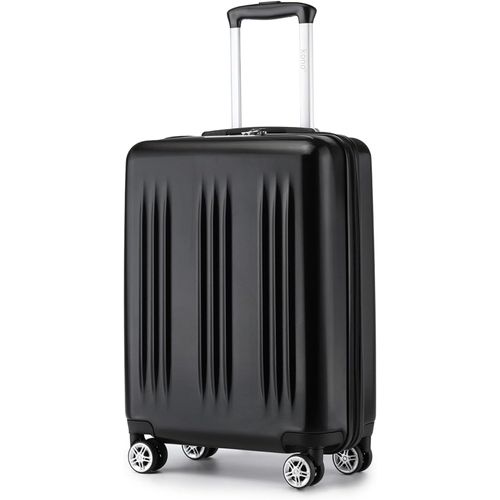 GOUTS ET COULEURSValise Cabine Rigide Et Léger En Abs Et Pc 55 Cm Valise Voyage Extensible Avec Roues Silencieuses Et Serrure Tsa (37L,Noir)