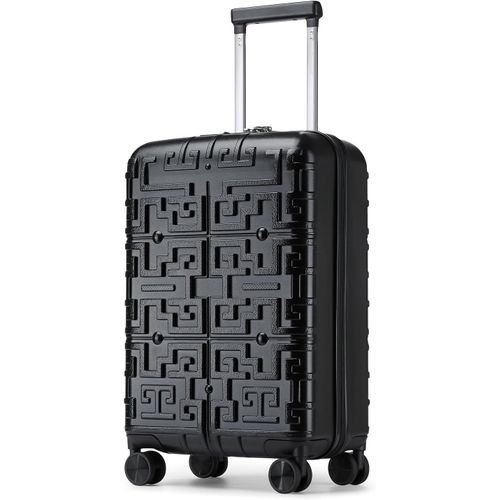 GOUTS ET COULEURSValise Cabine 55Cm, Valise Rigide Soute En Polypropylène Valise De Voyage À 4 Roulettes Et Serrure Tsa (Noir)