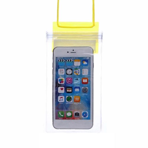 Femmes Hommes Transparent Imperméable Pvc Téléphone Sac Pochette Étui Pour Surf En Plein Air Navigation (Jaune)