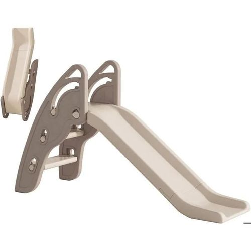 Toboggan Exterieur Pour Enfants Avec Poignées, Escaliers Antidérapants, Haute Résistance, Assemblage Facile Et Pliable, Marron