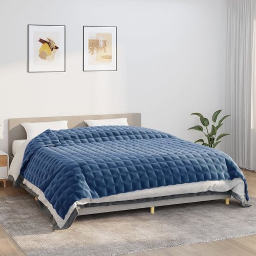 Vidaxl Couverture Lestée Bleu 220x260 Cm 15 Kg Tissu