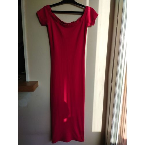 Robe Longue Bershka Rose Framboise Txs