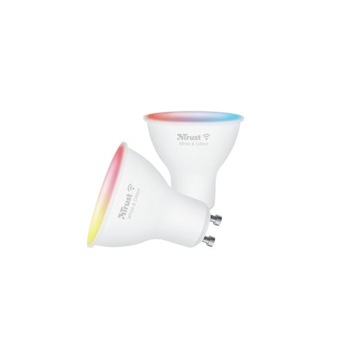 Trust Ampoules Led Gu10 Connectées Wifi, Rgb + Blanc, Alexa/Google, Sans Hub - Lot De 2