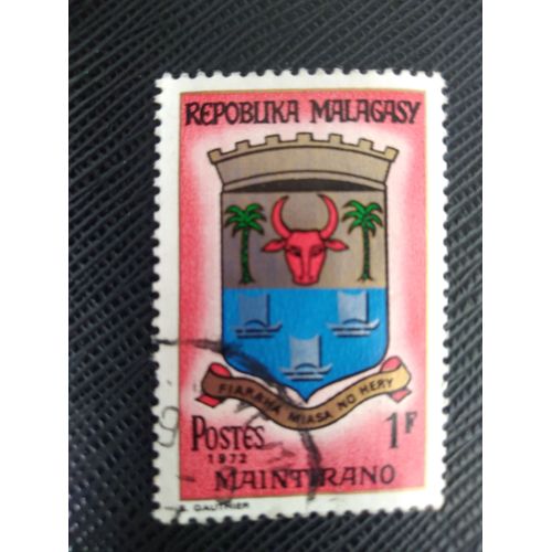 Timbre Madagascar Y T 496 Armoiries De Maintirano 1972 (050509 )