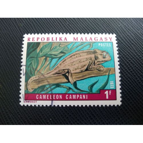 Timbre Madagascar Y T 523 Caméléon Des Forêts De Madagascar 1973 (050509 )