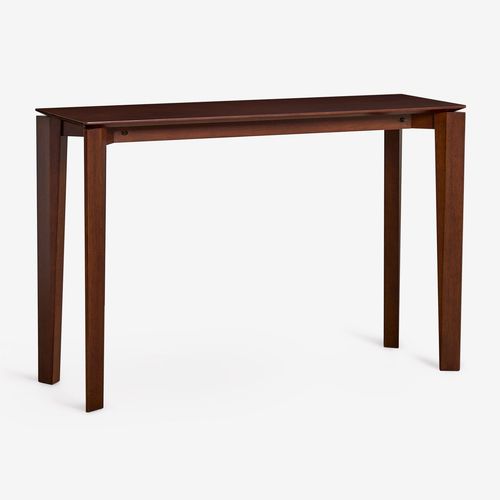 Console Rectangulaire 120x40 Cm En Mdf Avec Placage En Noyer Tanzanie Marron Noyer Foncé