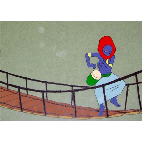 Cellulo Original Les Mondes Engloutis Anime Cel Géné Tambour