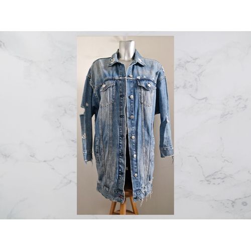 Veste Longue Destroy Over Size En Jean Zara