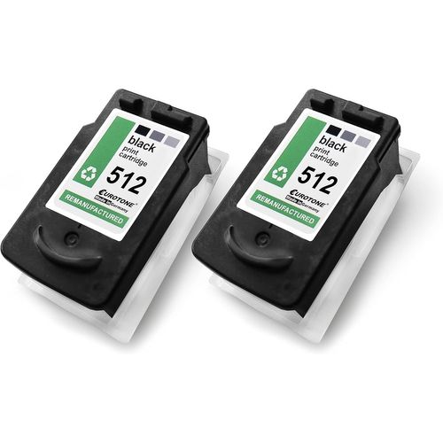 2X Müller Printware Cartouches Jet D'Encre Pour Canon Mx410 Mp252 Mp250 Ip2700 Mx420 Mp480 Mp260 Mp230 Mx350 Mx340Rfb Mp282 Mp240 Mp490 Mp280 Mp495 Mp499 Remplace Pg512 Bk