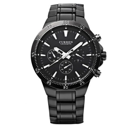 Curren Hommes Homme À La Mode Quartz Mouvement Montres Montre-Bracelet (Noir)