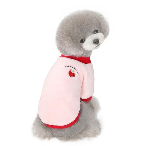 Vêtements Pour Animaux De Compagnie Vêtements Pour Chiens Respirants Durable Doux Chien Mignon Imprimé Chiot Pull Pour Animaux Fraise,M