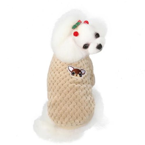 Vêtements Pour Animaux De Compagnie Vêtements Pour Chiens Respirants Durable Doux Chien Mignon Imprimé Chiot Pull Pour Pet Brown,S
