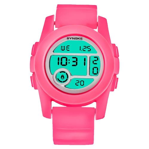 Synoke Montre Électronique Multifonctionnelle Montre-Bracelet Sport À Affichage Numérique Étanche (Rose Red)
