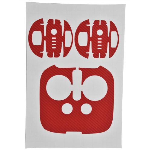 Autocollant En Fibre De Carbone Wrap Decal Skin Pour Dji Phantom 4pro / Pro + Drone & Controller Rouge-Générique