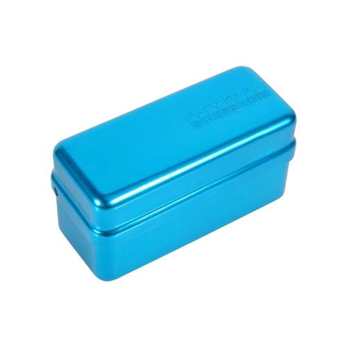 Boîtier de stérilisation en alliage d'aluminium 72 trous Boîte de désinfection du support d'utilisation dentaire (bleu)