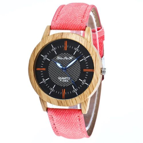 Zhoulianfa Chronographe Quartz Denim Bracelet En Cuir Montre Design Simple Et Décontracté (Rose)
