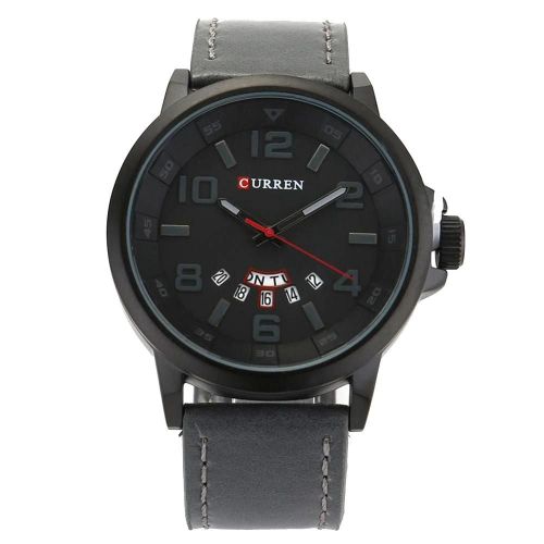 Mode Hommes Bracelet En Cuir Montre À Quartz Étanche Cadran Rond Affichage Analogique Montre-Bracelet (#4)