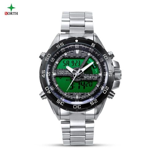 Sport Led Montre Analogique Numérique Hommes Homme 30m Étanche Électronique Quartz Montre-Bracelet Noir