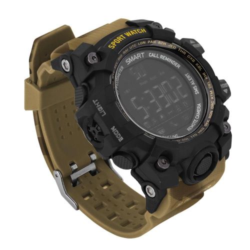 Montre De Téléphone Bluetooth Numérique À La Mode Montre-Bracelet De Fitness De Sport Étanche (Jaune Camouflage)